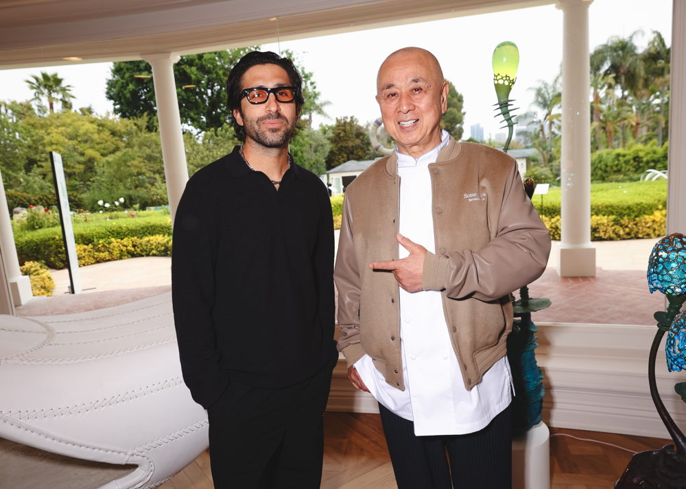 Chris Stamp (designer) and Nobu Matsuhisa (chef and restaurateur) at DESIGN MIAMI.LA 2024 © BFA for Design Miami