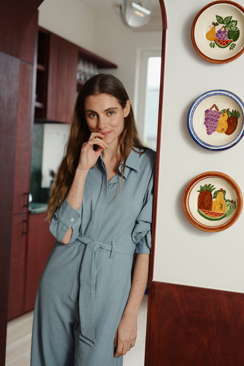 Mardi editions - SS23 - Combinaison Clemence Laine coton Bleu gris (265€) (2)