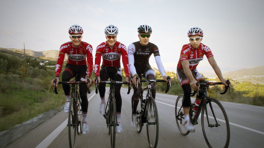 Tim Wellens (24), Sean De Bie (23), Louis Vervaeke (21) en Jasper Stuyven (23) 
(c) VRT