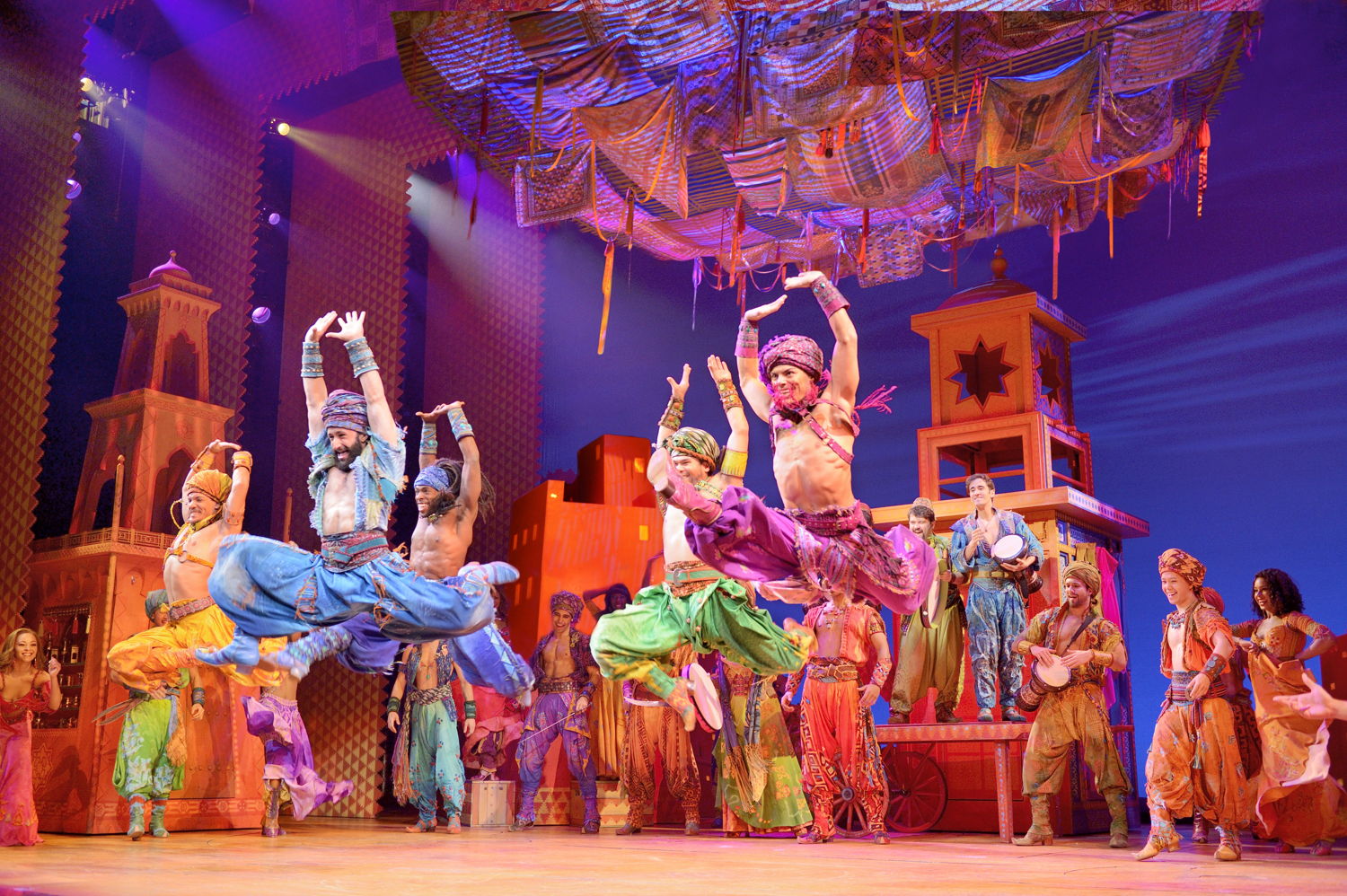 Arabian Nights Men. Disney's Aladdin Original Broadway Company. ©Disney. Photo by Deen van Meer.