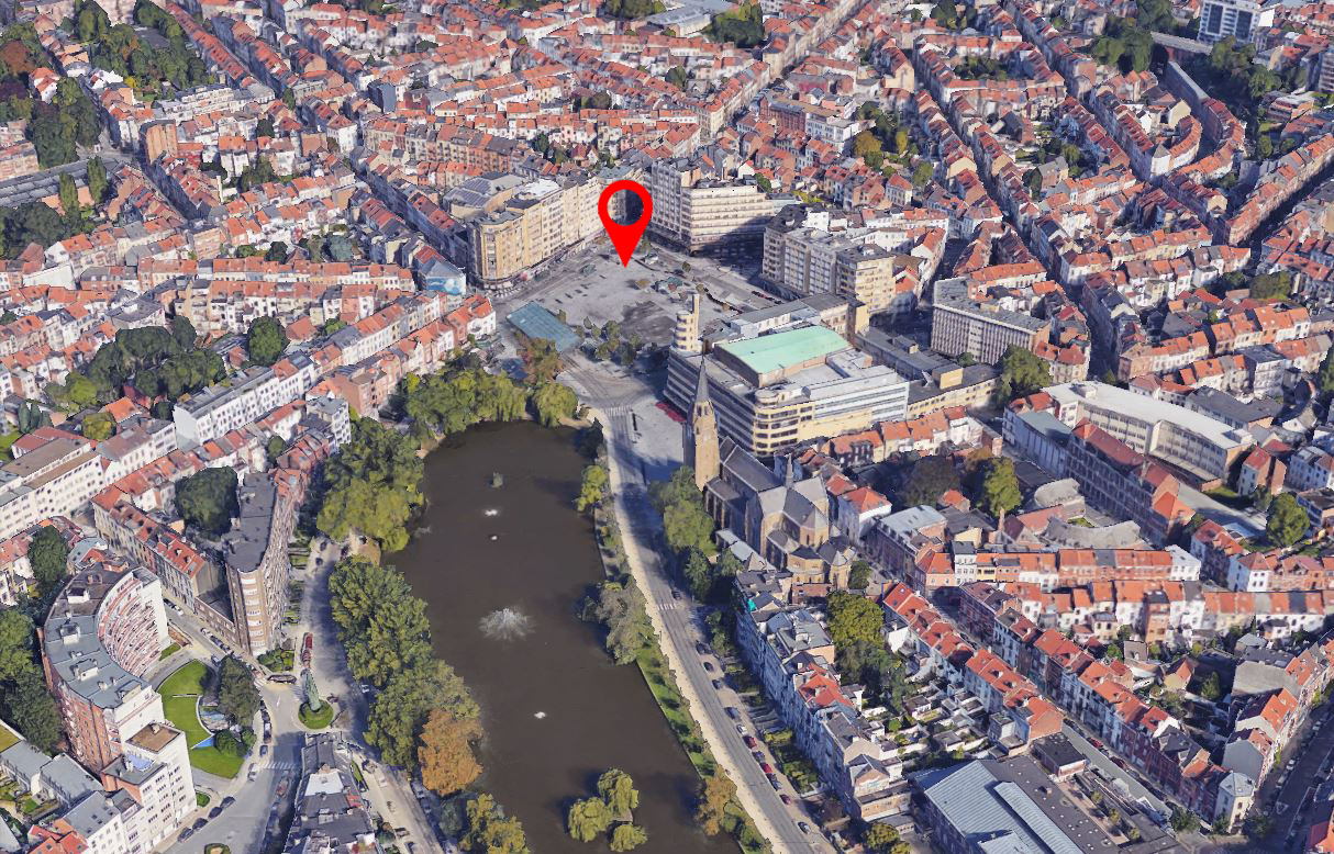 Locatie "The Weeping Elephant" op Flageyplein