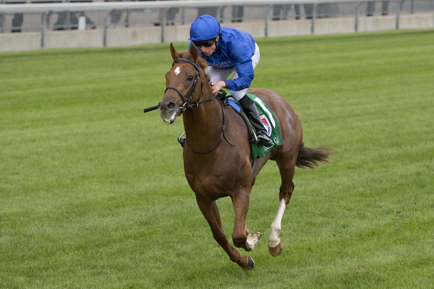 Modern Games and jockey William Buick winning the 2022 Ricoh Woodbine Mile on Woodbine's E.P. Taylor (Michael Burns Photo)