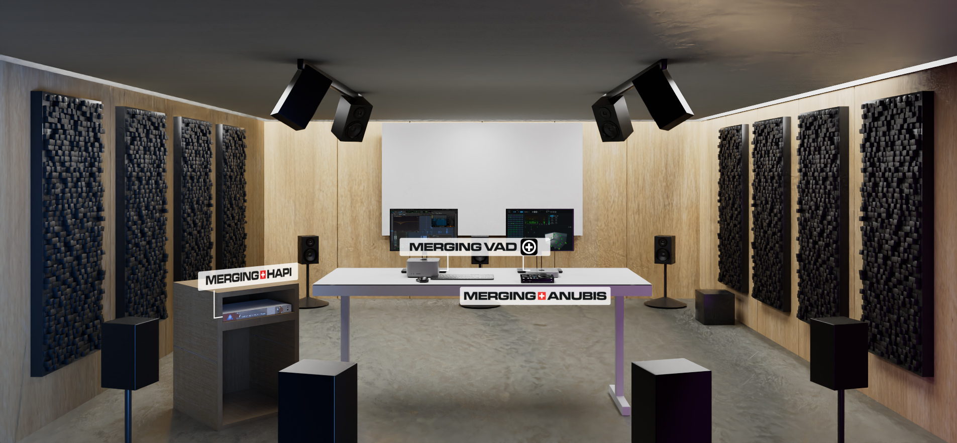 De Atmos-bundel van Merging Technologies bestaat uit de Anubis Pro, Hapi MK II, VAD en SoundID – een compromisloos 9.1.6 immersief audiopakket. De Atmos-bundel van Merging Technologies bestaat uit de Anubis Pro, Hapi MK II, VAD en SoundID – een compromisloos 9.1.6 immersief audiopakket.