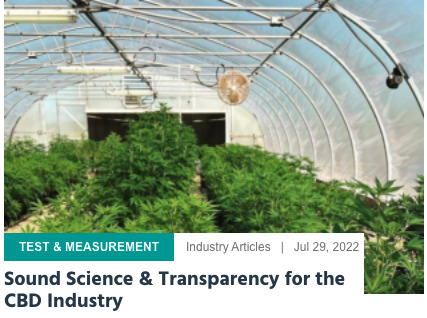 Sound Science & Transparency for the CBD Industry