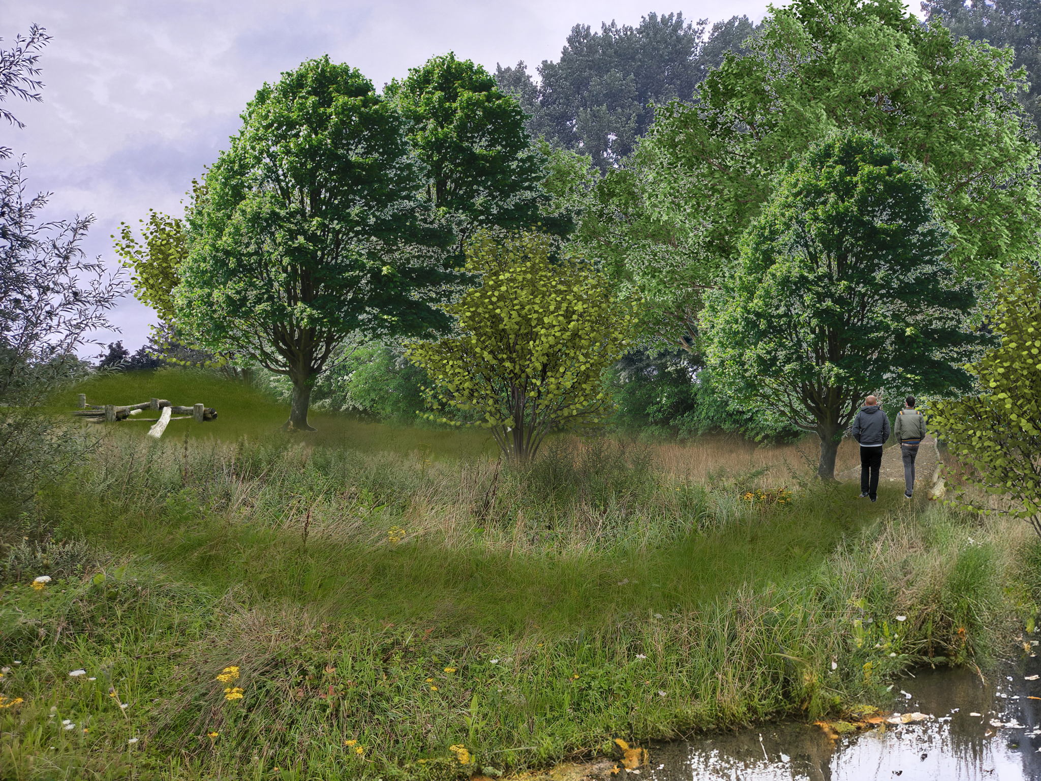 Mogelijk toekomstbeeld Park Aarschotsestraat ©Vlaamse Landmaatschappij