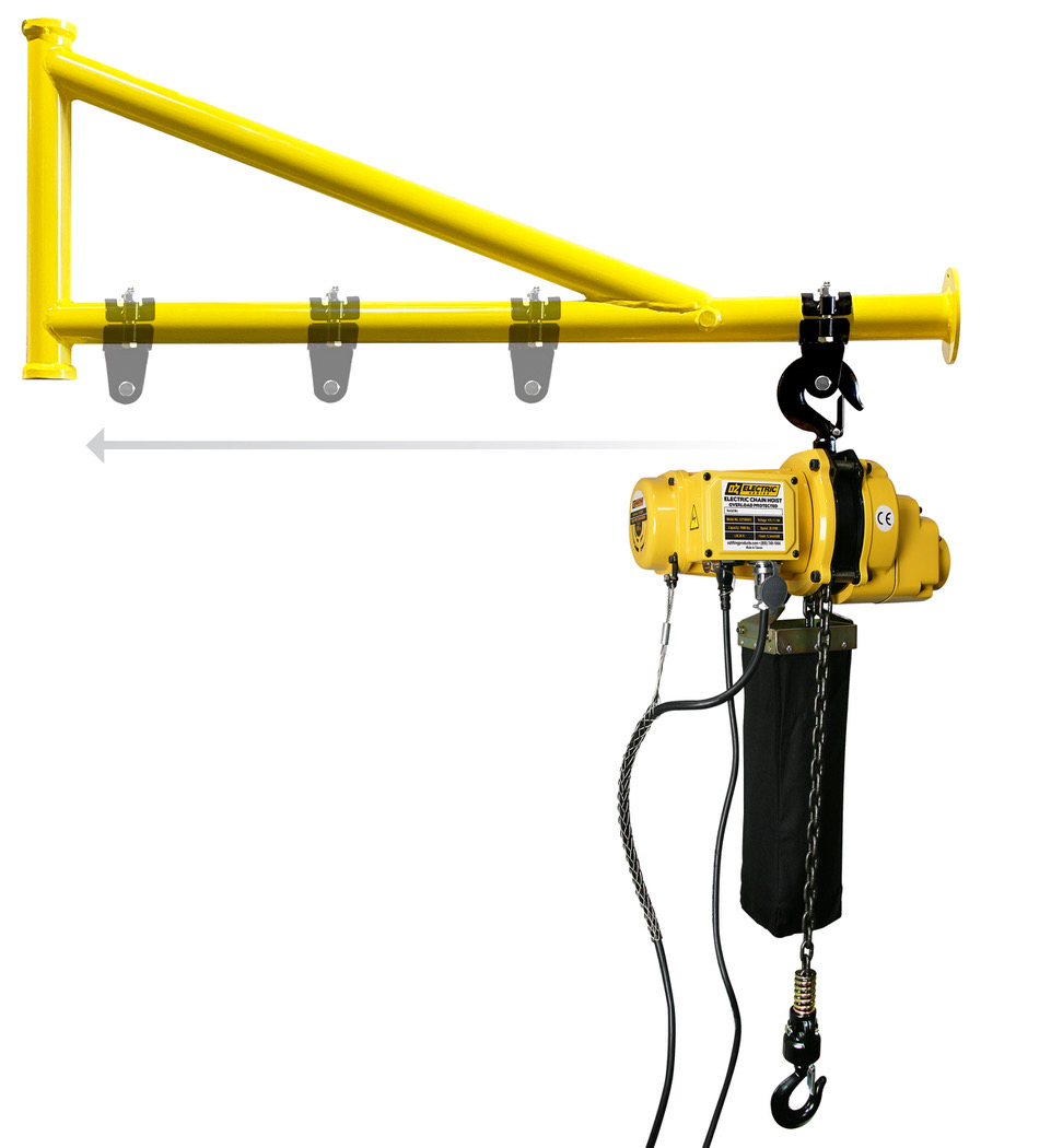 When the arm is in the reversed position, the clamp may be attached anywhere along the horizontal pipe.