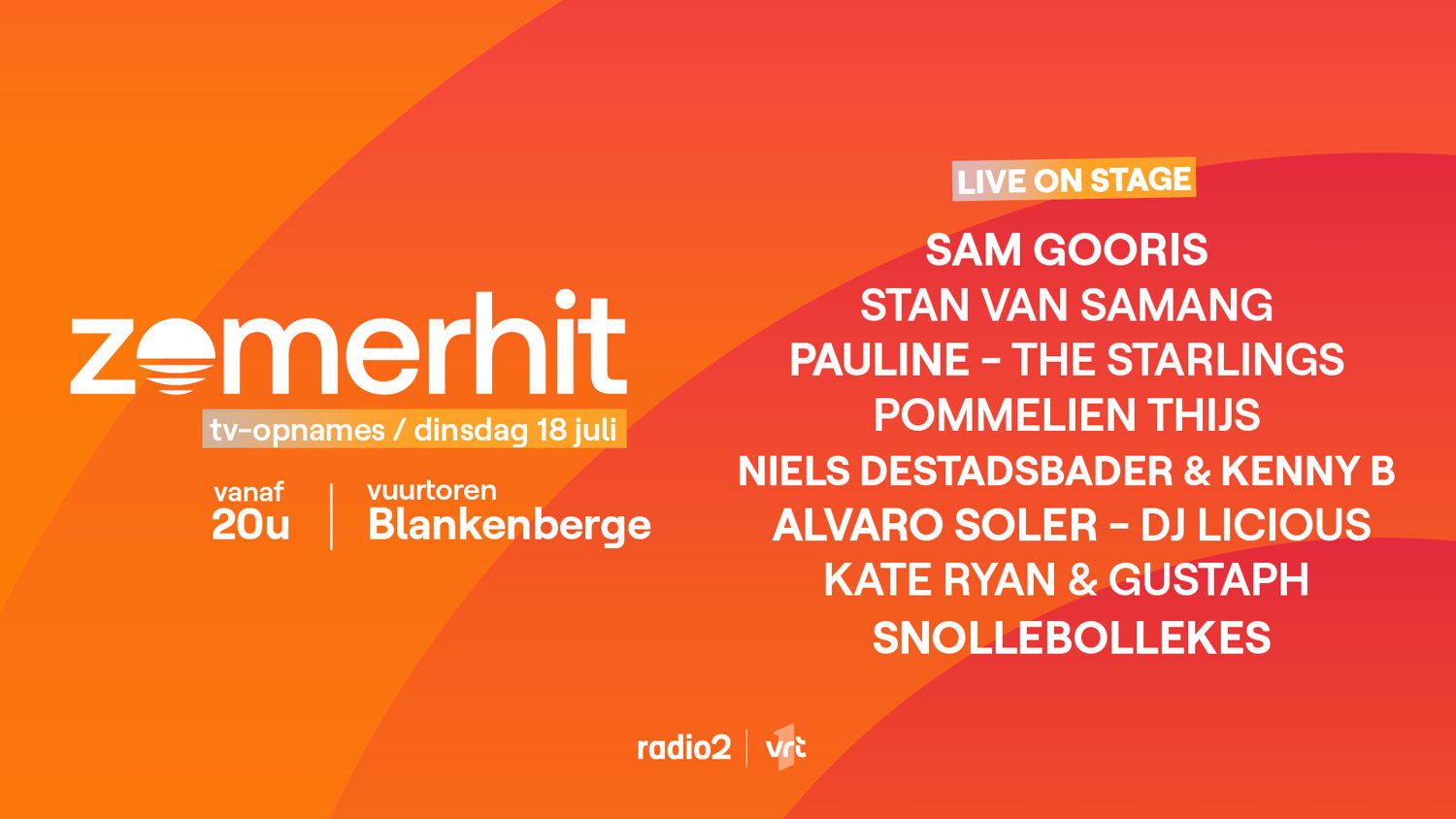 Zomerhit 2023, dinsdag 18 juli – © VRT