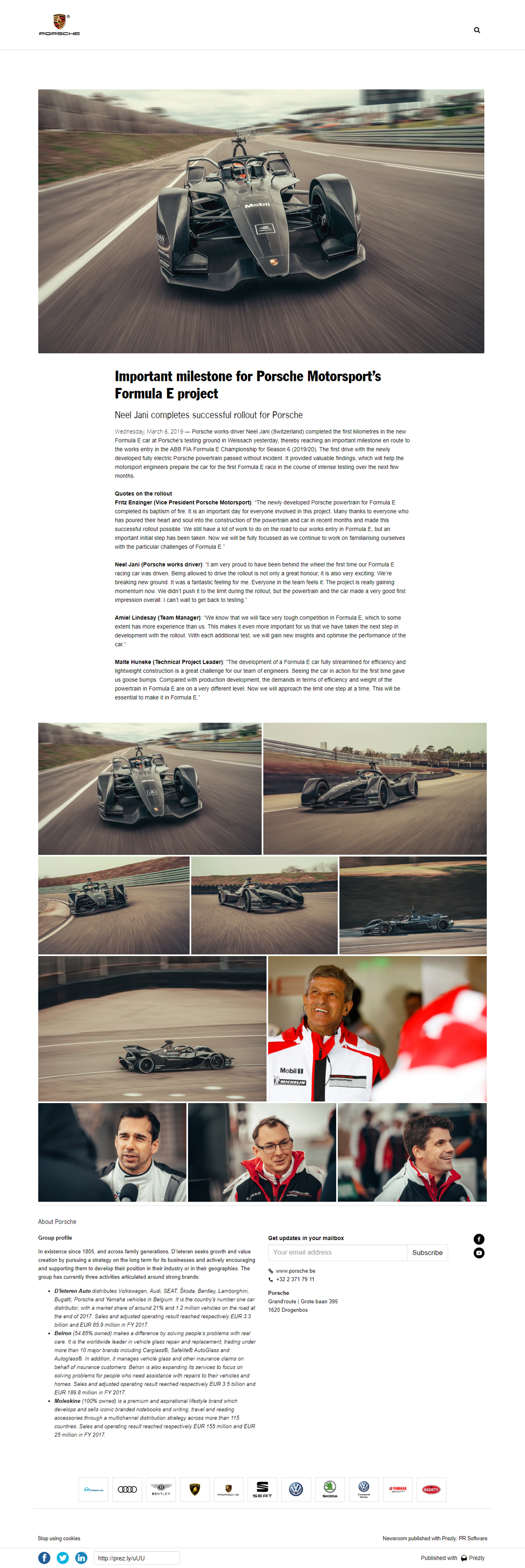 Important milestone for Porsche Motorsport’s Formula E project