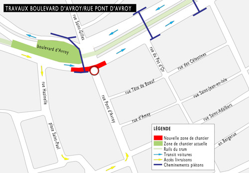 Tram de Liège: Travaux de voirie boulevard d'Avroy/rue Pont d'Avroy