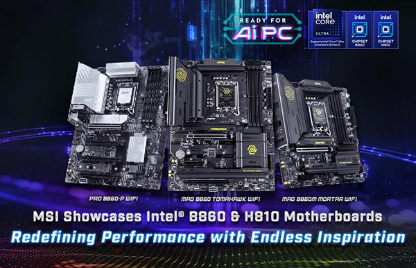 MSI präsentiert neue Intel® B860- und H810-Mainboards
