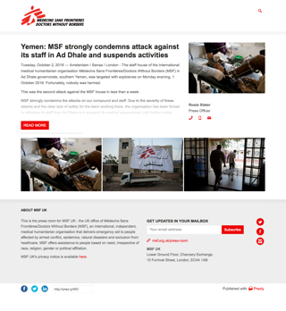 Yemen: MSF strongly condemns attack against its staff in Ad Dhale and suspends activities