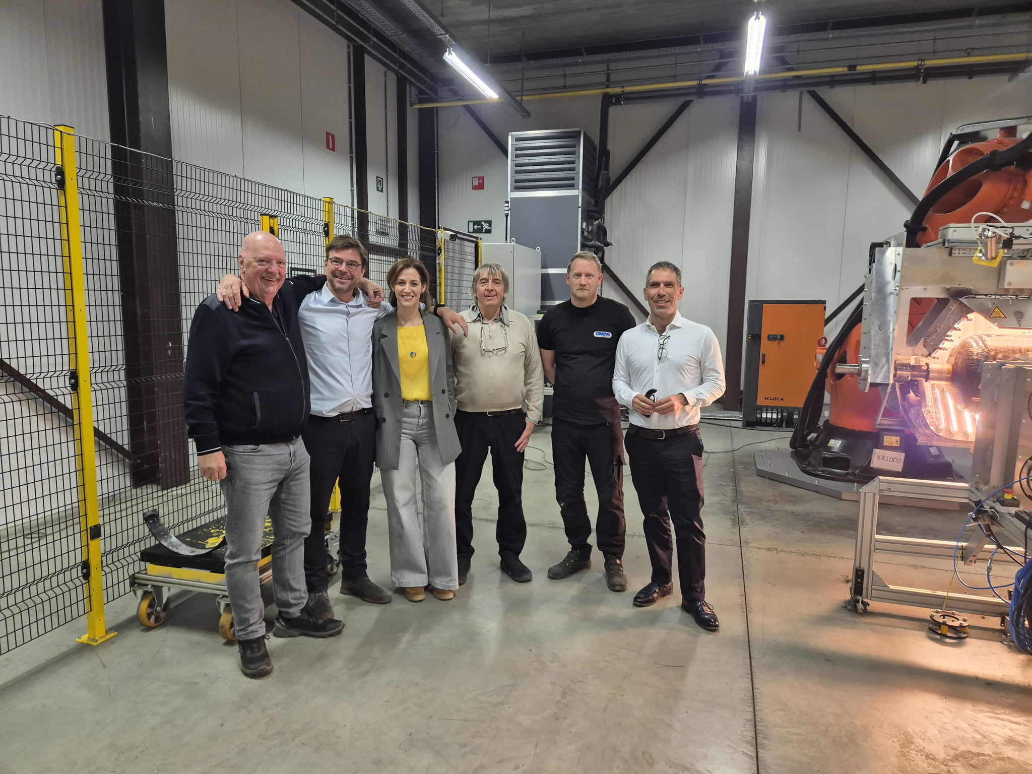 Tony Vanswijgenhoven & Joeri Swennen (Covess), Cathérine Dreesen (Voka - KvK Limburg) en uiterst rechts Bram Dejan (Gevers)