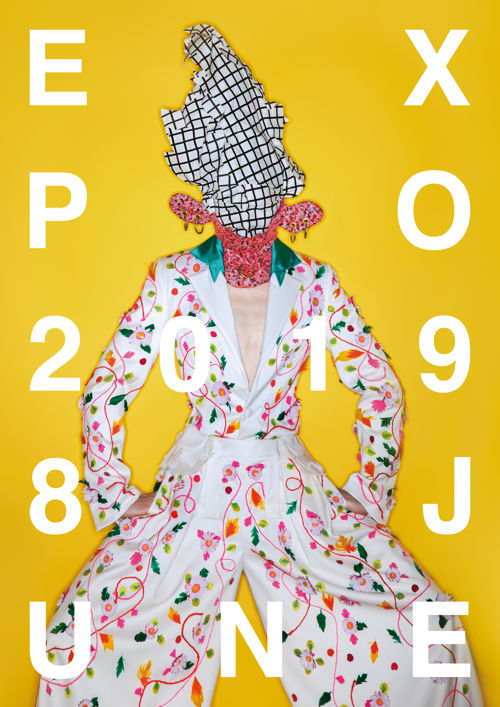 EXPO2019 Image - Production: Walter Van Beirendonck & Dirk Van Saene, Photography: Ronald Stoops, Outfit: Brandon Wen, Model: Fabian Leinweber, Photo assistance: Stef & Sander, Graphic design: Paul Boudens