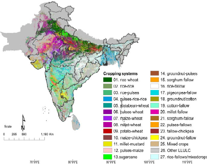 Spatial Distribution of Cropping Systems in South Asia