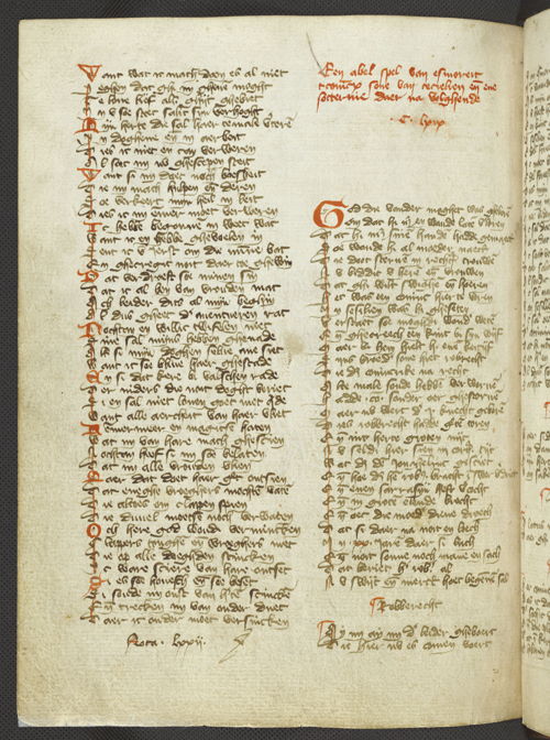 Manuscrit [dit] Van Hulthem
Pays-Bas méridionaux (Brabant ?), première moitié du
XVe siècle. Ms. 15589-623, ff. 170v-171r © KBR