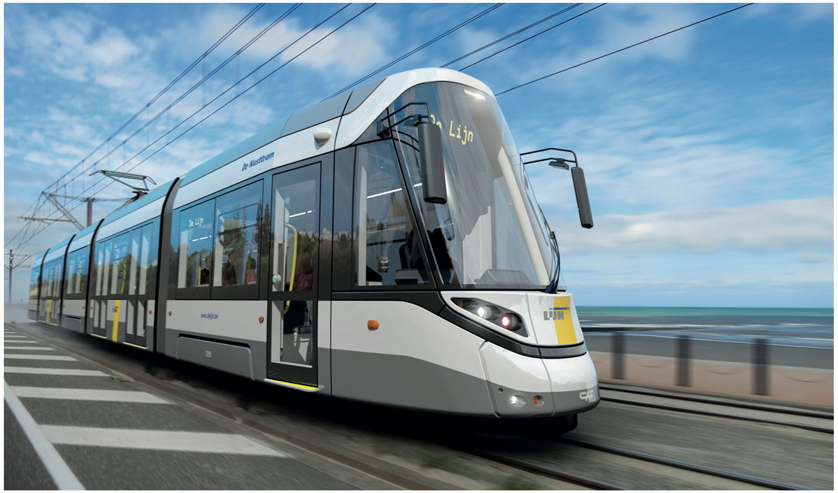 Ontwerp CAF-tram voor de Kusttramlijn.