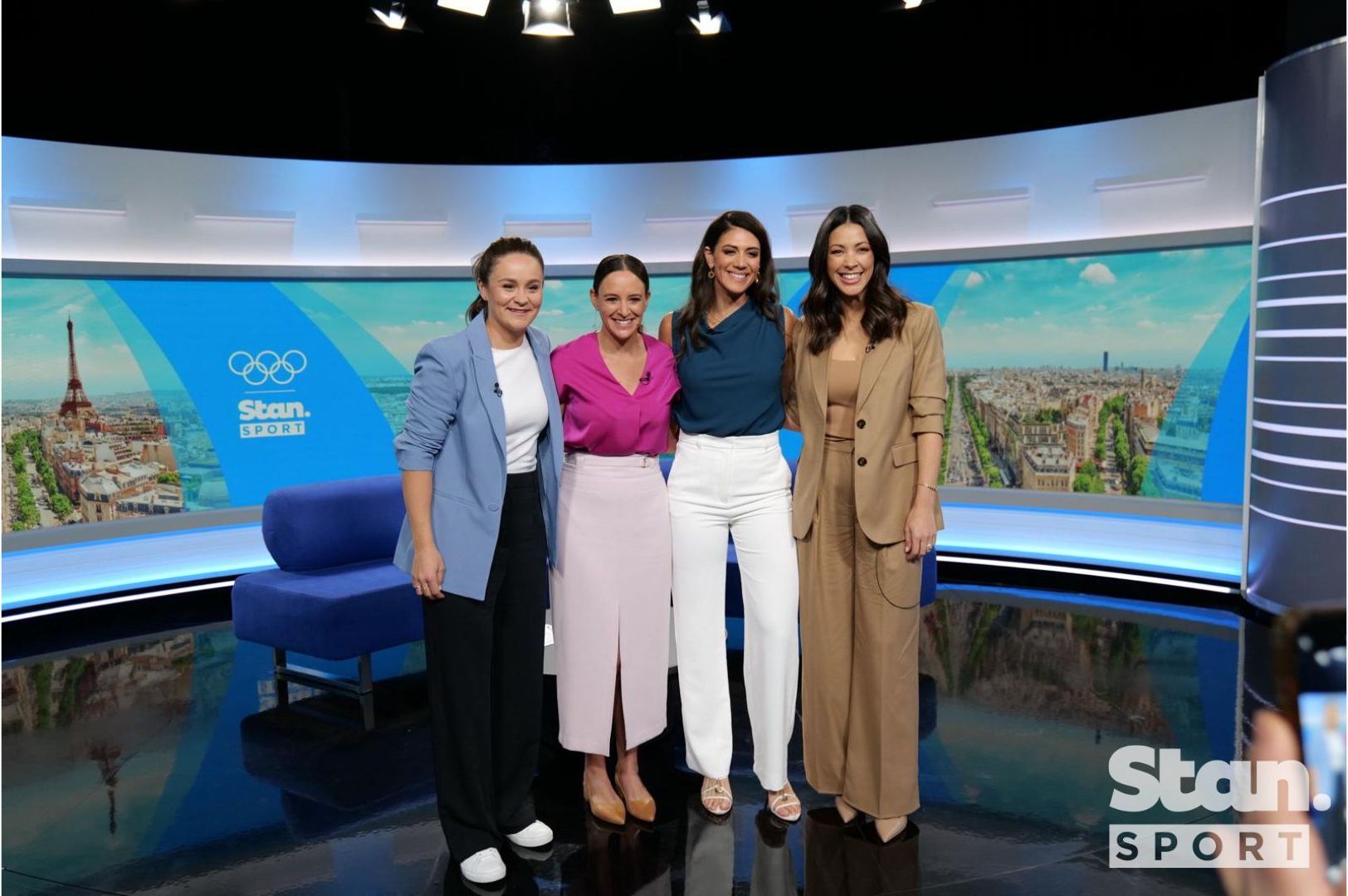 Ash Barty, Neroli Meadows, Stephanie Rice and Tara Rushton on today's episodes of Olympics Daily and Paris Preview - Live & Exclusive on Stan Sport Ash Barty, Neroli Meadows, Stephanie Rice and Tara Rushton on today's episodes of Olympics Daily and Paris Preview - Live & Exclusive on Stan Sport