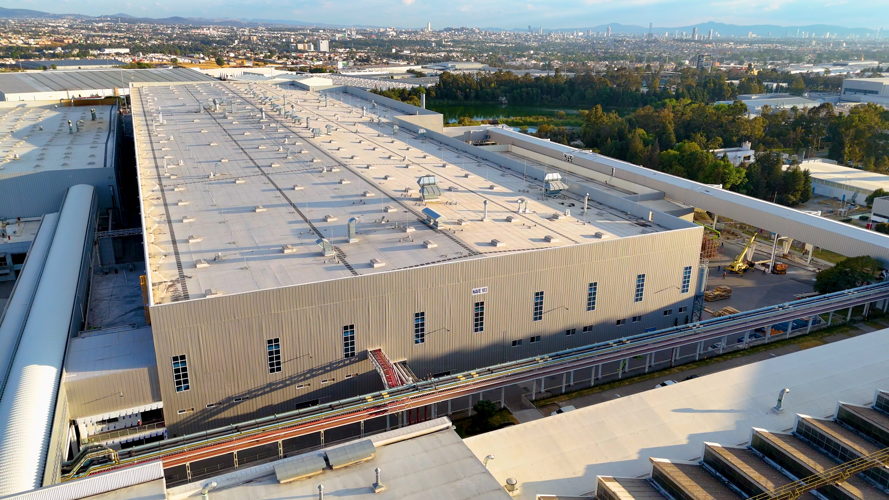 Vista aérea Nave de Pintura Volkswagen de México