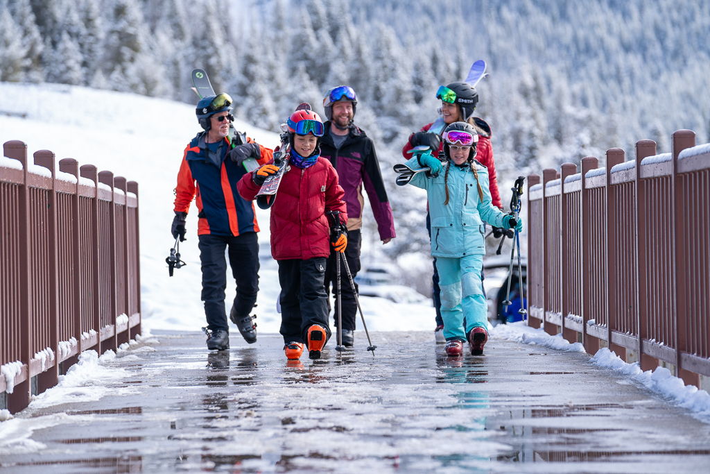 A three-generation family of skiers walking to the slopes with their gear. Courtesy: Colorado Ski Country USA A three-generation family of skiers walking to the slopes with their gear. Courtesy: Colorado Ski Country USA