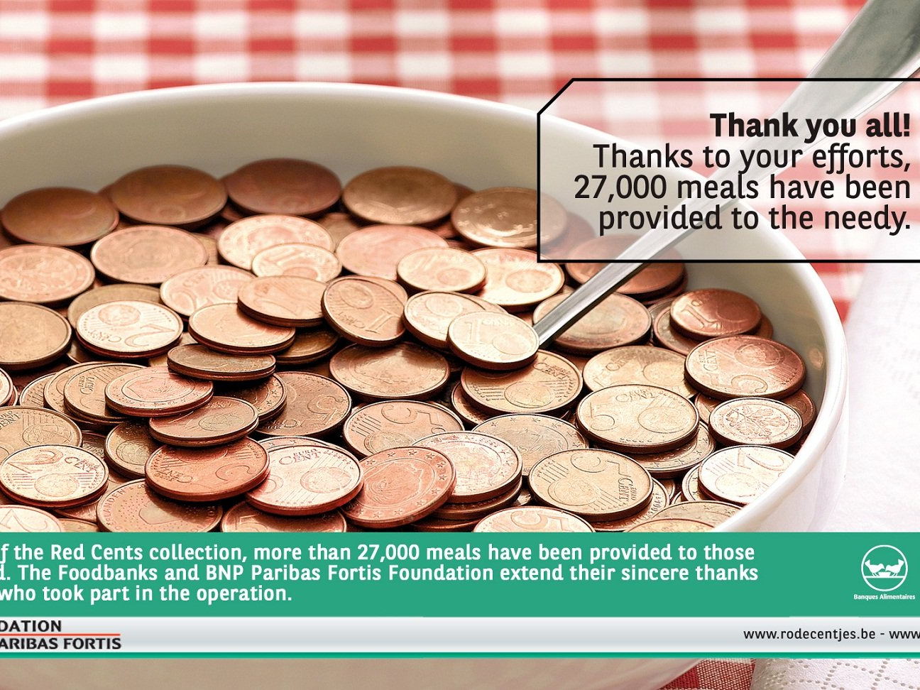 'Red Cents' collection drive: over 27,000 meals for the Foodbanks