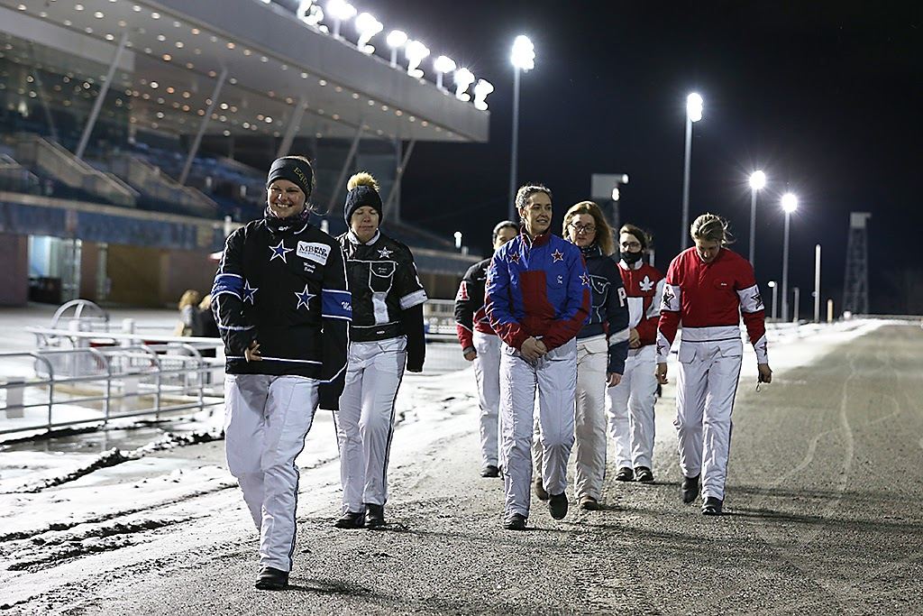 The International Women’s Day drivers make their way to their drives at Woodbine Mohawk Park. (New Image Media)