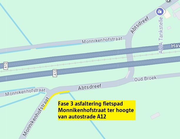 Asfalteringswerken fietspad Monnikenhofstraat fase 3