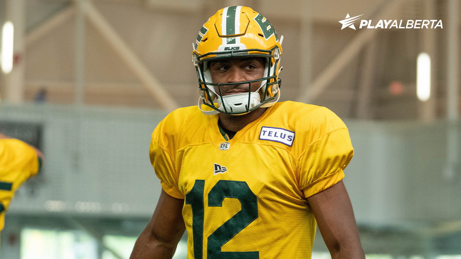 Khalil Tate with the Elks in training camp (2023). Khalil Tate with the Elks in training camp (2023).