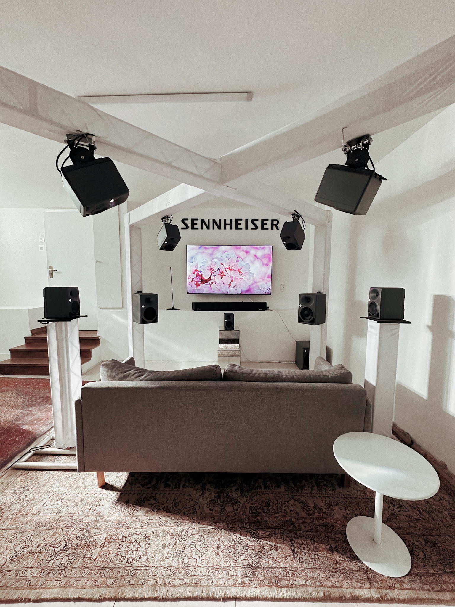 House of Carnival’s immersive audio room featured an array of Neumann monitors. House of Carnival’s immersive audio room featured an array of Neumann monitors.