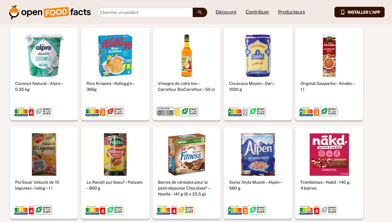 Faire des choix sains devient encore plus facile : des produits Carrefour disponibles sur Open Food Facts