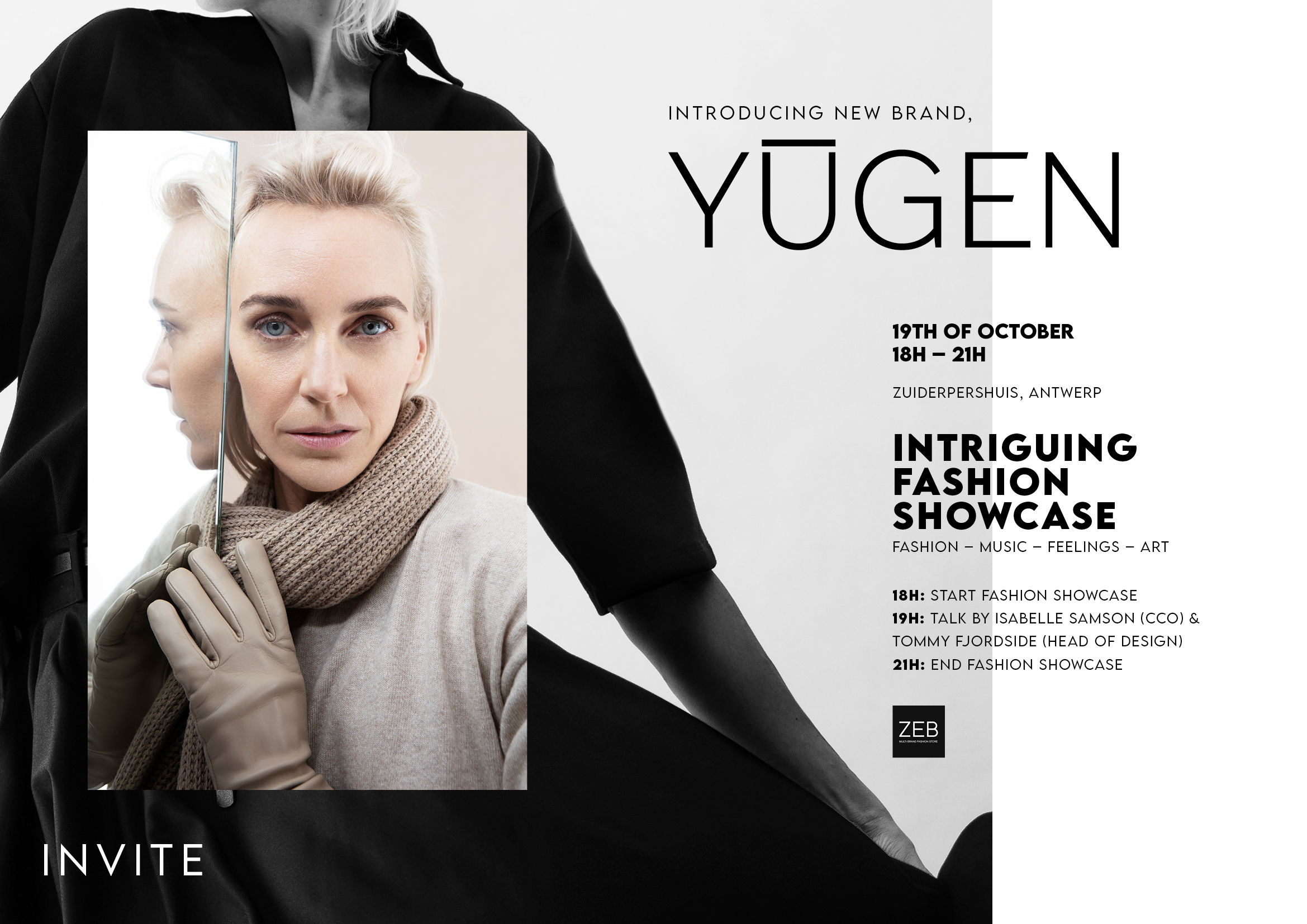 Invitation: Intriguing Fashion Showcase. Présentation d’une nouvelle marque chez ZEB: YŪGEN.