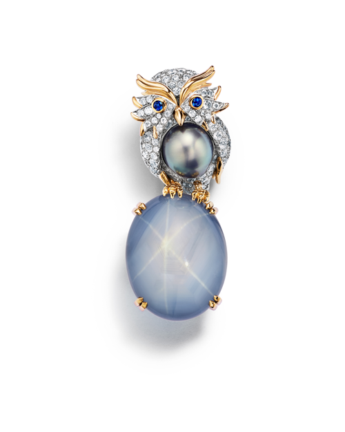 Tiffany & Co. - Owl on a Rock Star Sapphire Brooch (1)
