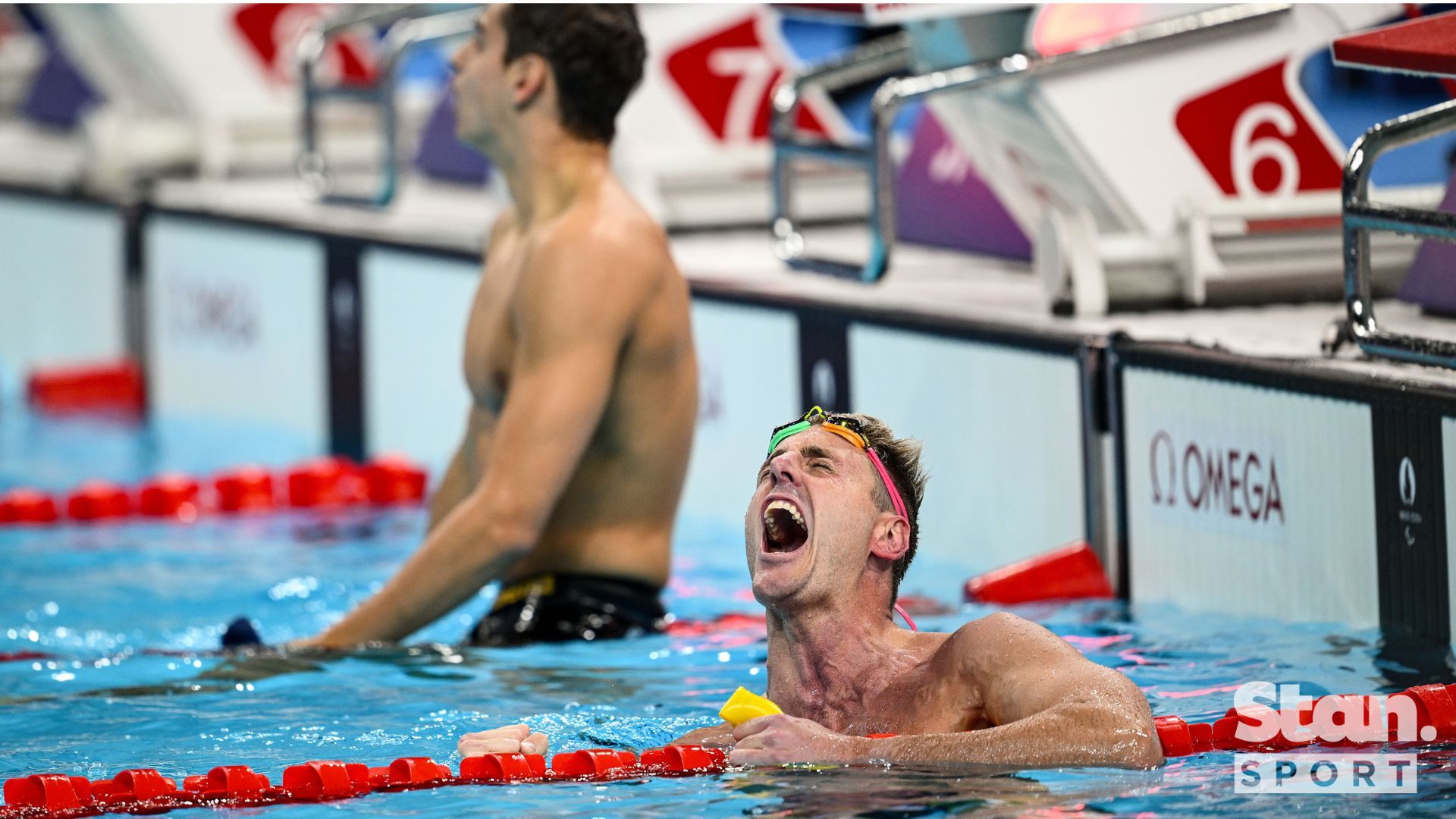 Brenden Hall celebrates his seventh Paralympic medal.