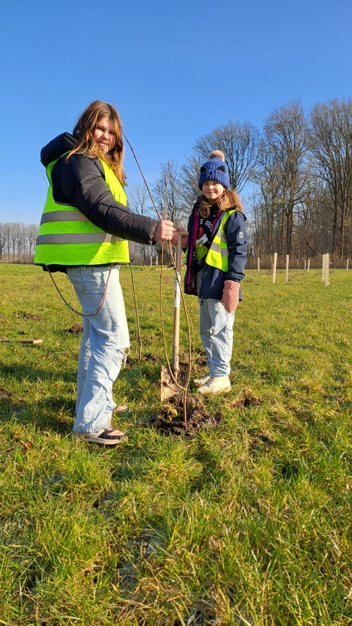 leerlingen Kiempunt campus Eeklo planten een boom