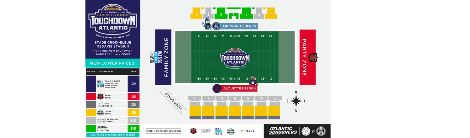 Updated Seating chart for Touchdown Atlantic 2019