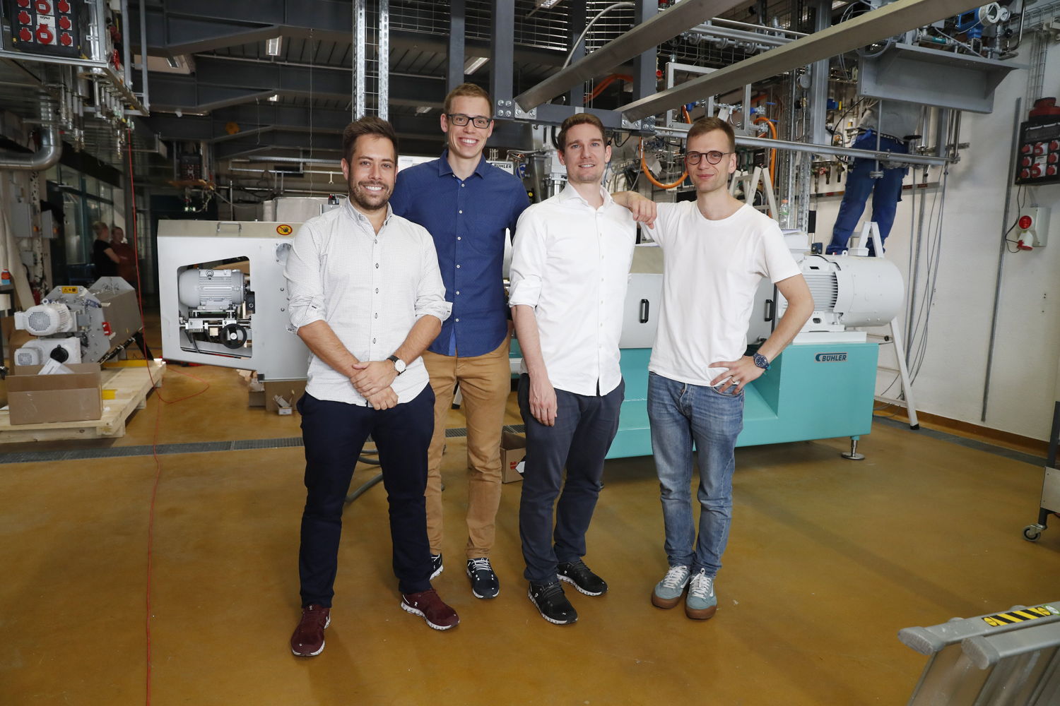 Die Gründer von Planted (v.l.n.r.): Pascal Bieri, Eric Stirnemann, Christoph Jenny, Lukas Böni