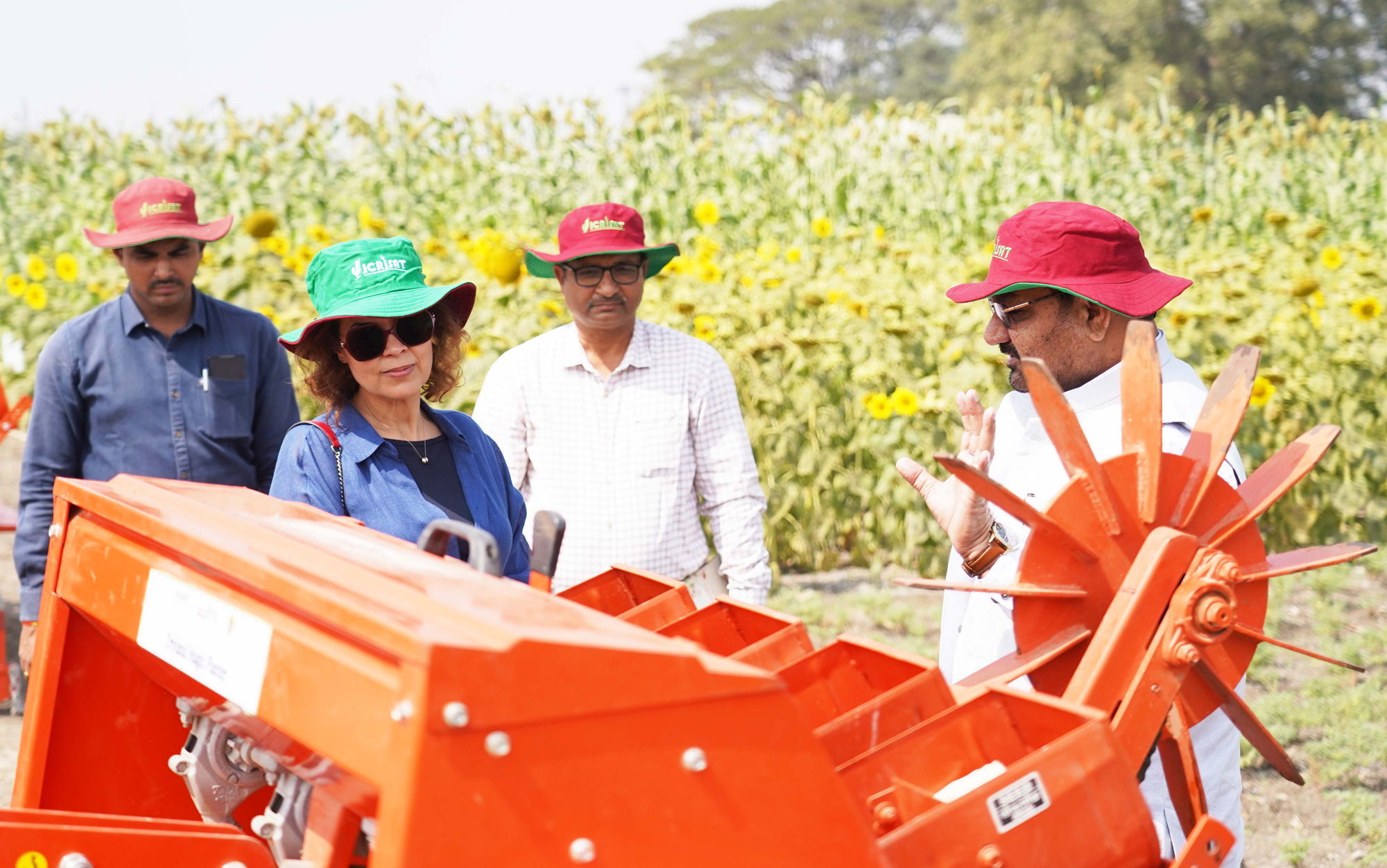 Dr Elouafi listens to a presentation on farm mechanization