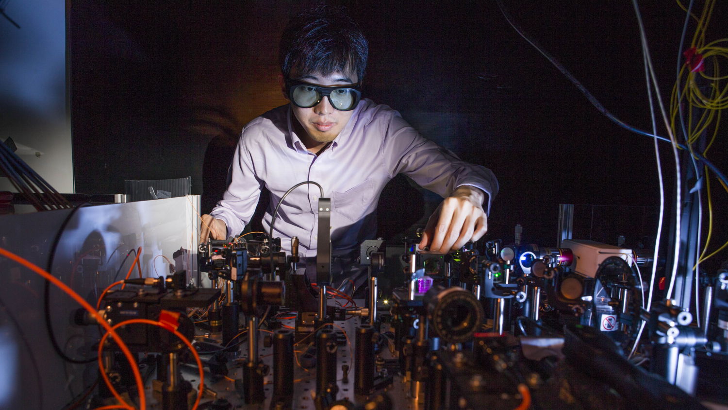Kai Wang in the lab. Image credit: Lannon Harley, ANU