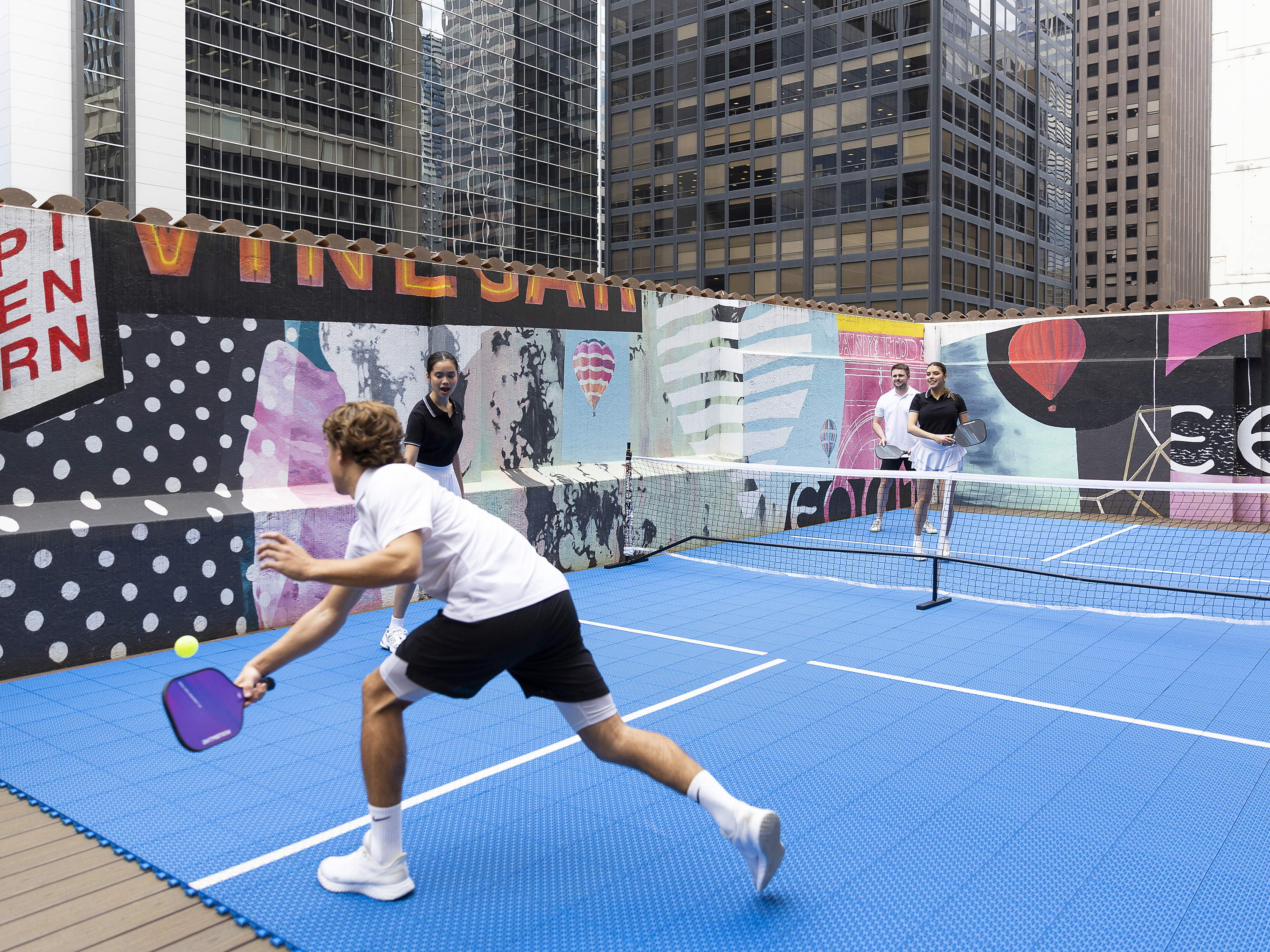 Hilton Melbourne Little Queen Street Is The City’s First Hotel With A Rooftop Pickleball Court 
