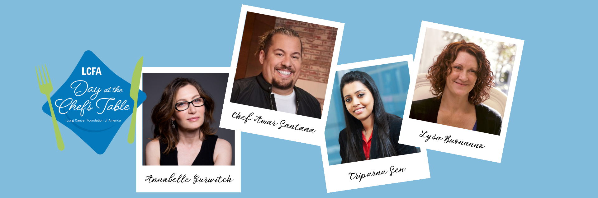 Author, writer and advocate Annabelle Gurwitch teams with Chef Amar Santana on a culinary competition to raise lung cancer research funds for Lung Cancer Foundation of America