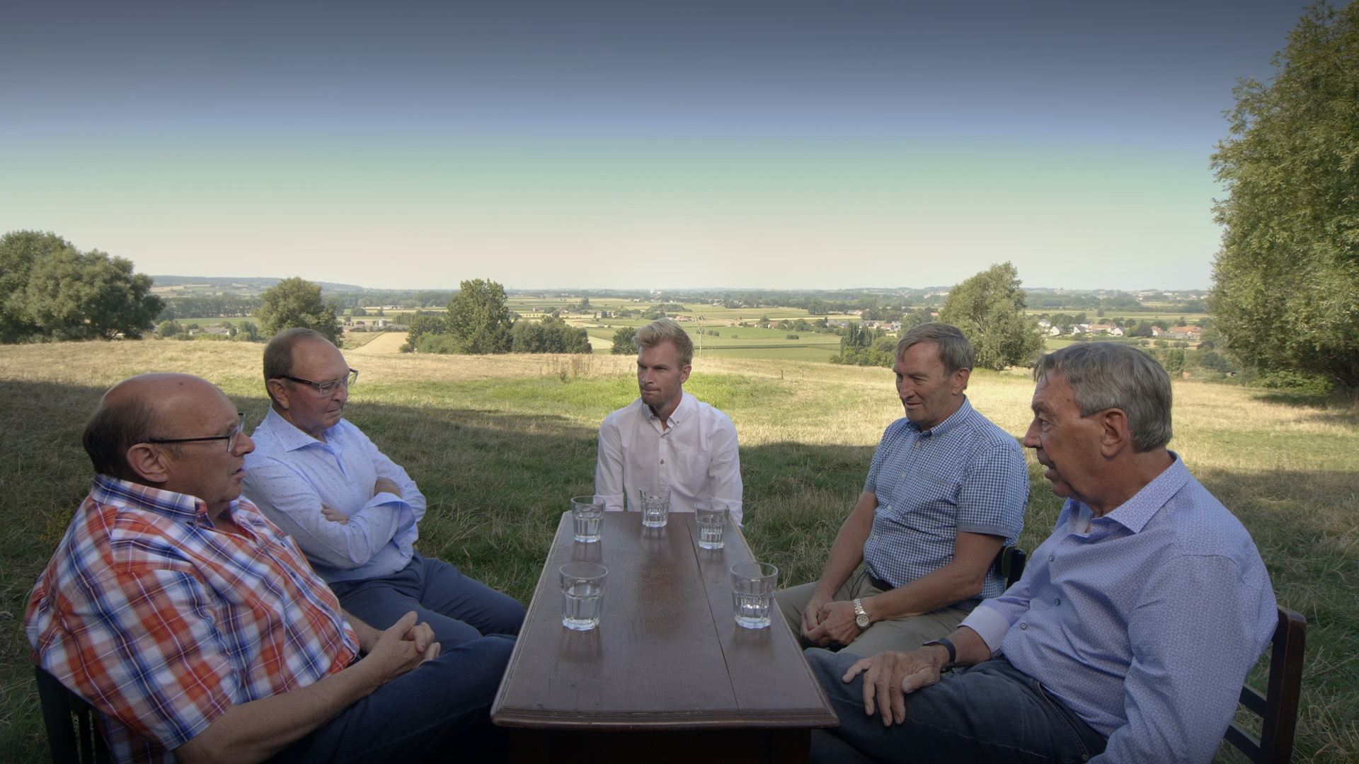 Michel Pollentier, Walter Godefroot, Ruben Van Gucht, Ferdi Van den Haute, Herman Van Springel – © Deklat Binnen Michel Pollentier, Walter Godefroot, Ruben Van Gucht, Ferdi Van den Haute, Herman Van Springel – © Deklat Binnen
