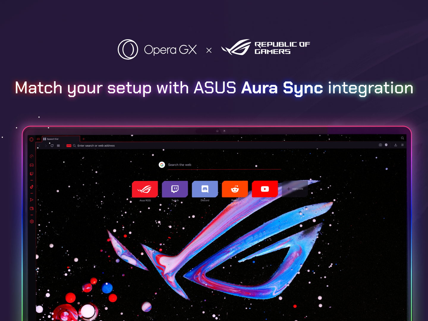 Opera y ASUS lanzan una edición especial  de Opera GX con ASUS ROG previo a la Gamescom 2023