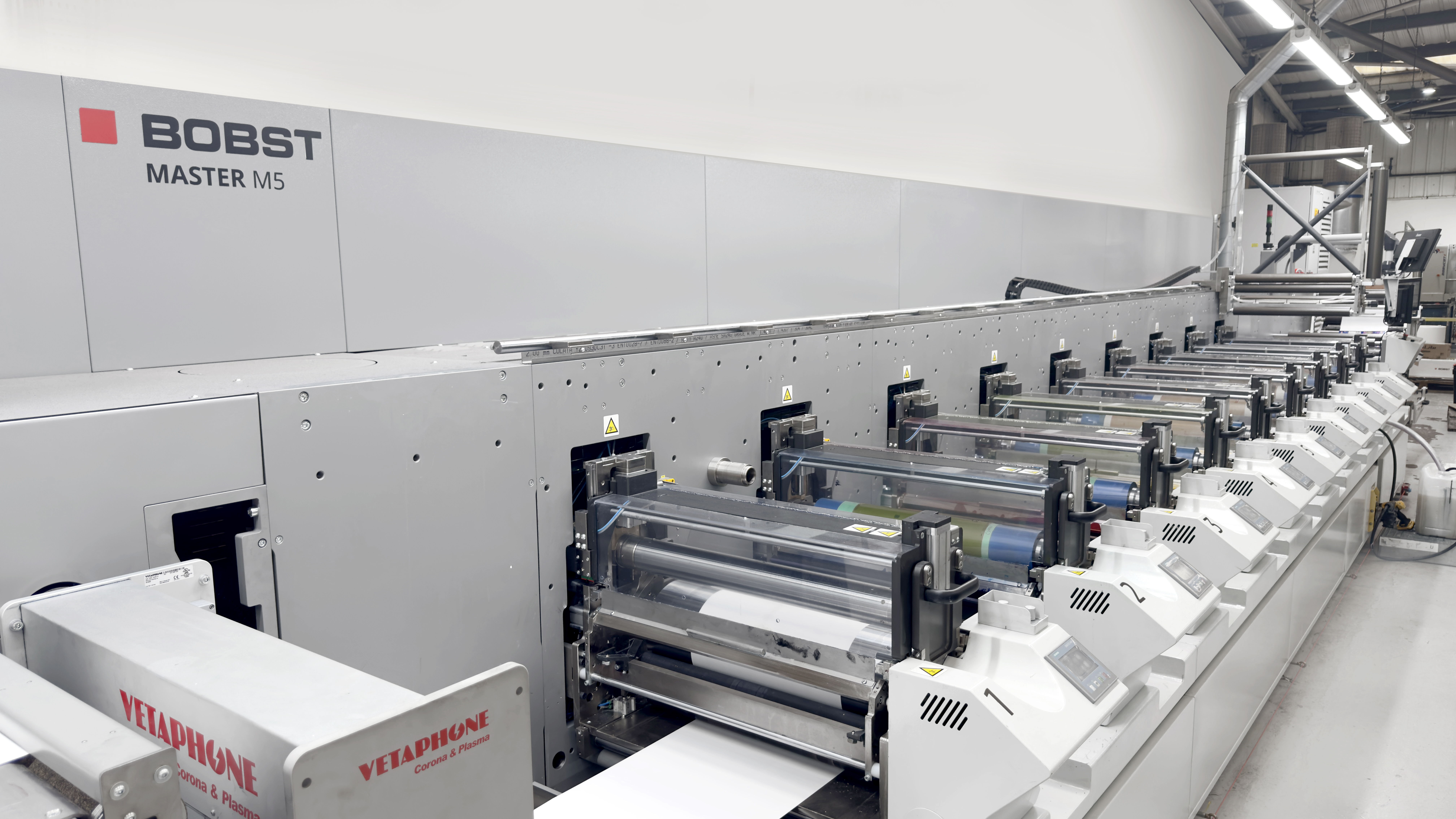 BOBST MASTER M5 flexo press installed at Tungate, UK.