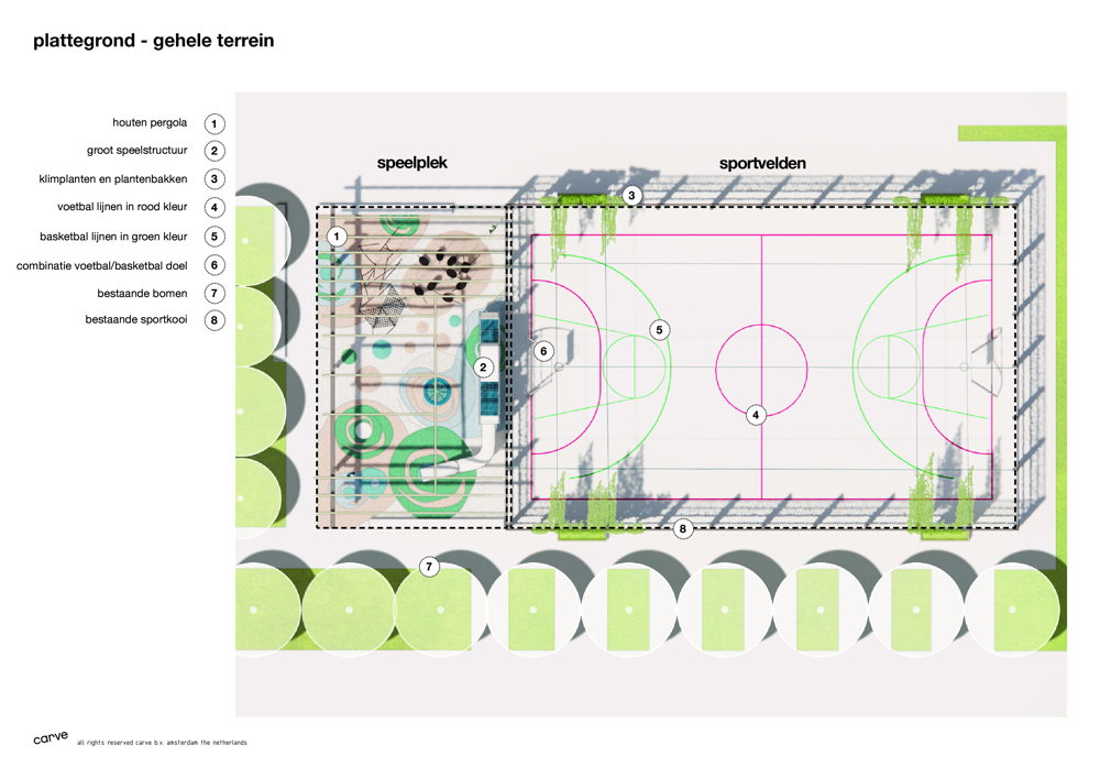 Ontwerp speelstructuur Bloemstraat Borgerhout ©Carve