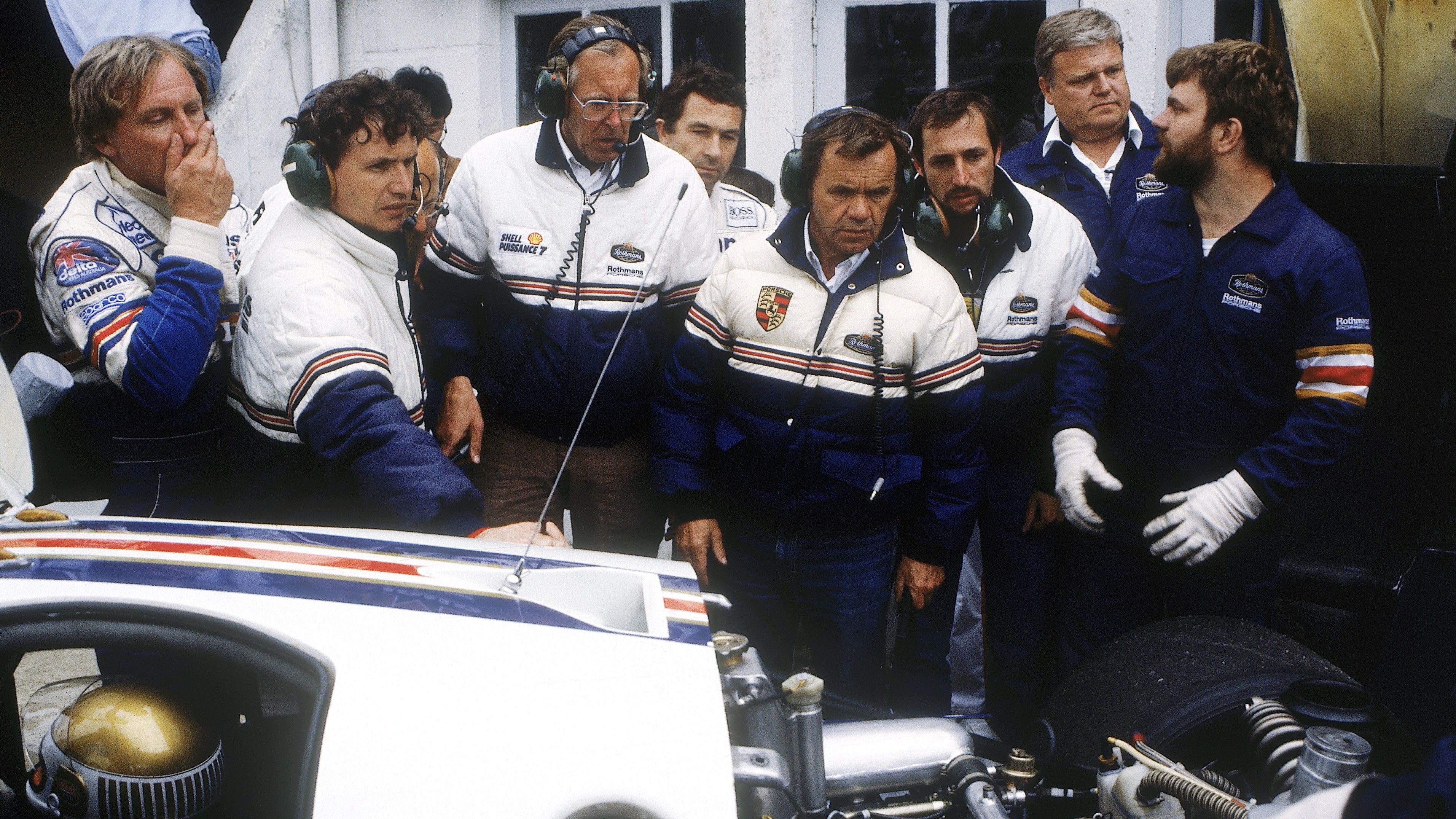 Valentin Schäffer (centro) en Le Mans, 1986