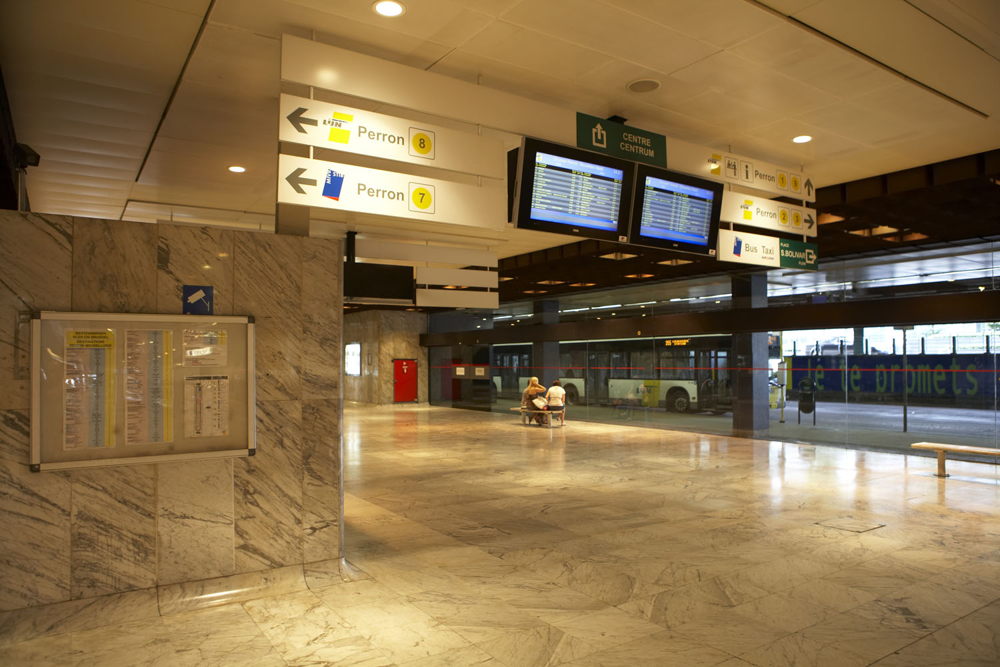 Een halte van De Lijn onder het Brusselse Noordstation. 