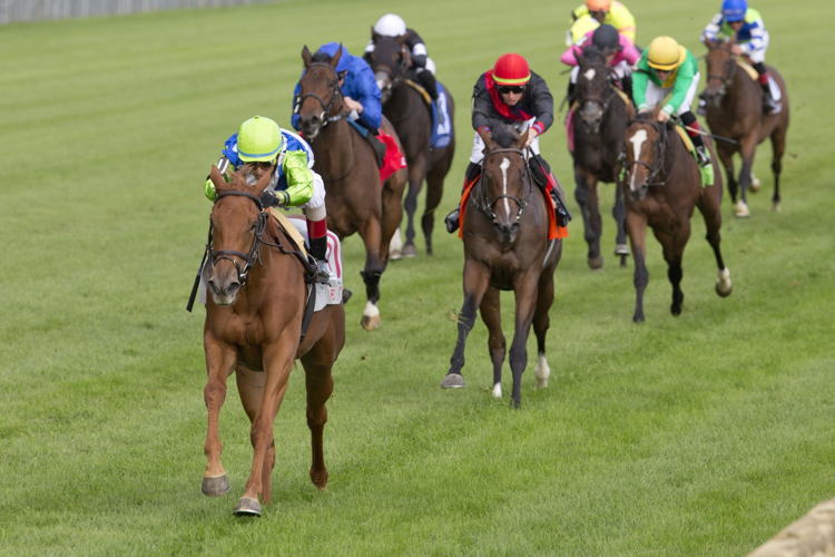 She Feels Pretty and John Velazquez winning the Grade 1 Natalma on Saturday at Woodbine Racetrack. (Michael Burns Photo)