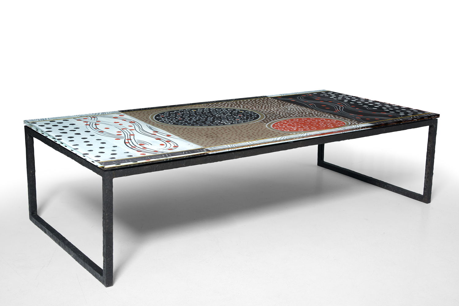 TABLE VERRE ET BRONZE