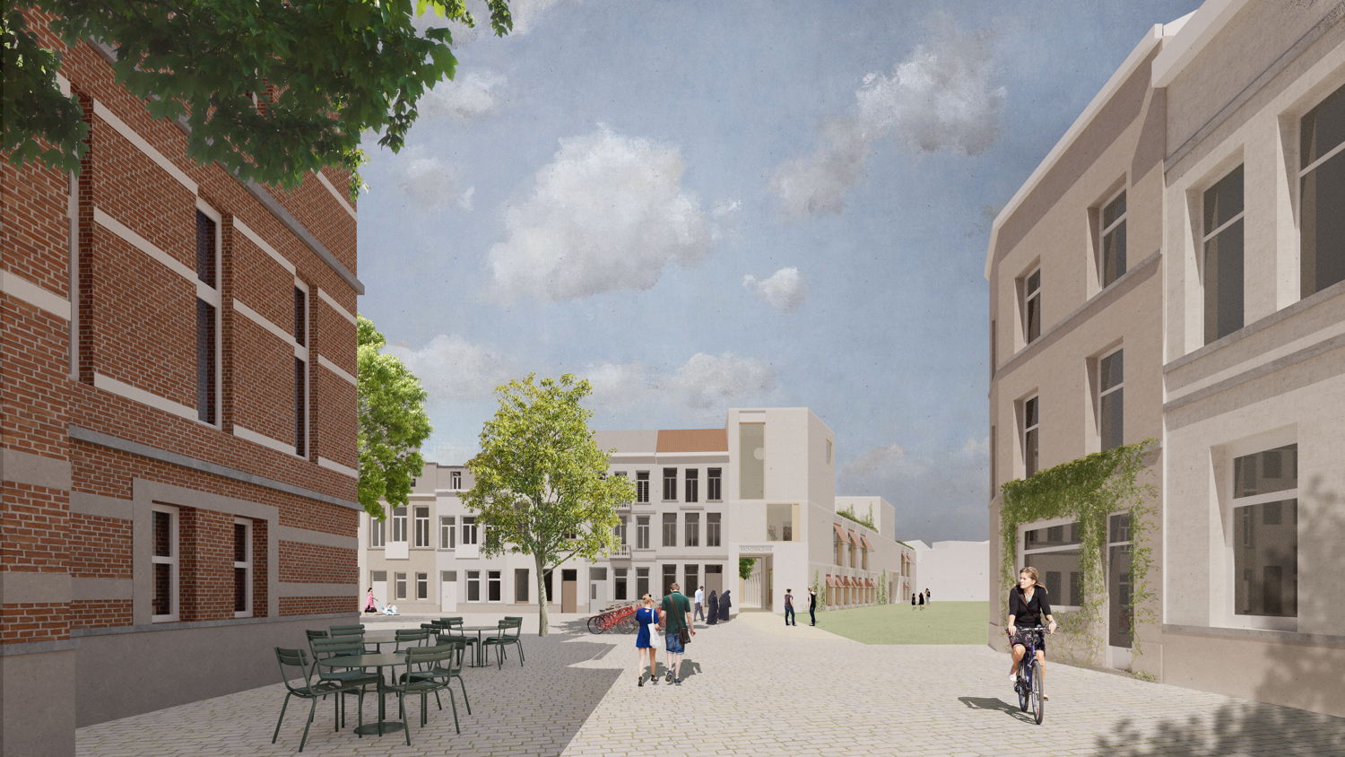 nieuwbouw - zicht vanop Moorkensplein © NAUTA BEDAUX