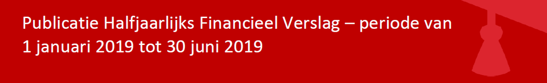 Publicatie Halfjaarlijks Financieel Verslag – periode van 1 januari 2019 tot 30 juni 2019