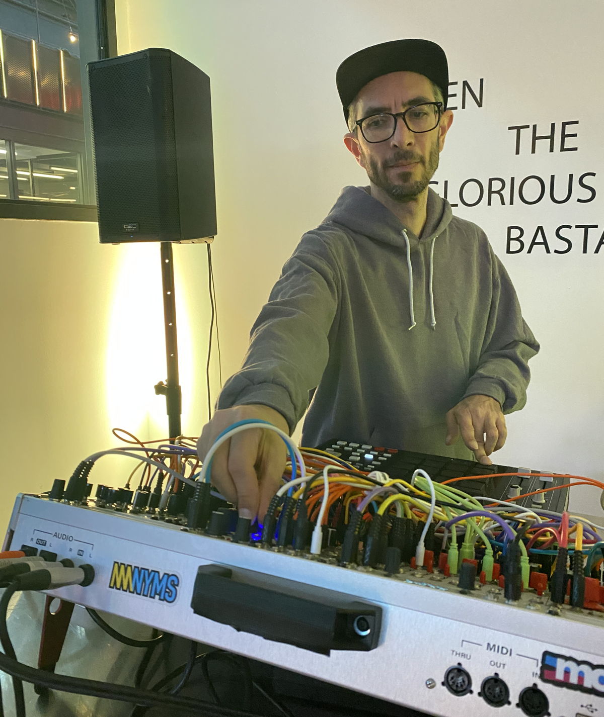 Electronic artist and New York Modular Society co-founder Ben The Glorious Bastard performs live with integrated Eurorack setup